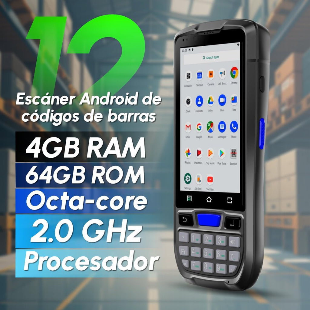 Rayoungtek Android Barcode Scanner Built-in HW N5703 1D/2D/QR Scan Engine, NFC Reader, Rugged Android 12 4G WiFi Wireless Handheld Moible Computer PDA Data Terminal with Charge Dock
