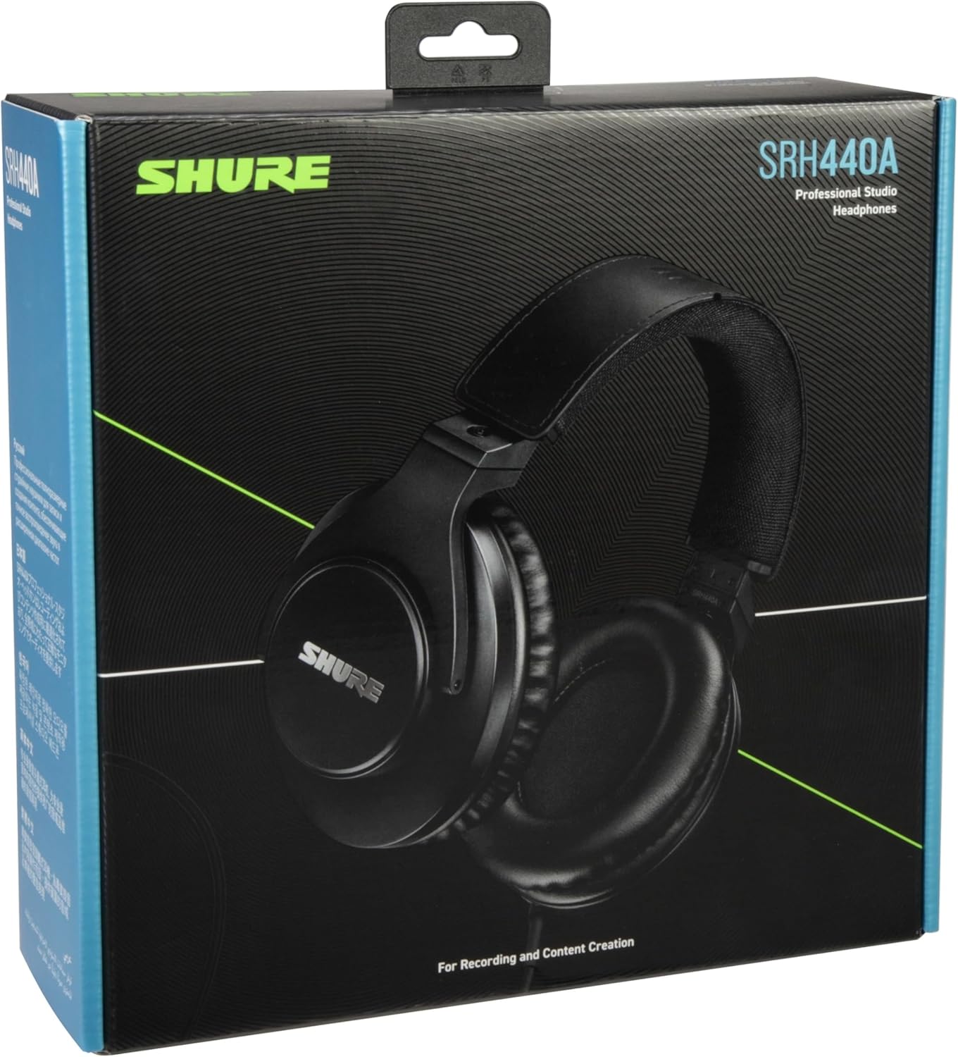Shure SRH440A Over-Ear Wired Studio Headphones – Professional Monitoring & Recording Earphones with Accurate Frequency Response, Adjustable Collapsible Design, Black