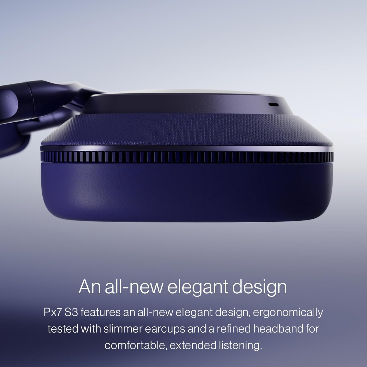 Bowers & Wilkins Px7 S3 Over-Ear Headphones, High-Resolution Sound, Comfortable Fit, Bluetooth, Active Noise Cancelling & Transparency Mode, 30-Hour Playtime, Quick Charge Support, Frost Blue
