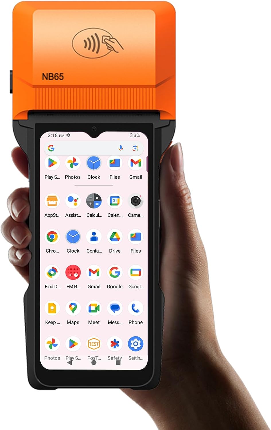 Alacrity Handheld POS PDA Android 14 Receipt Printer 3GB+32GB 1D 2D Barcode Scanner, Wifi/Gps/BT/4G Full Network Connection, 6.5" Touchscreen 80mm Width Thermal Label Printing 6400mAh Battery and NFC