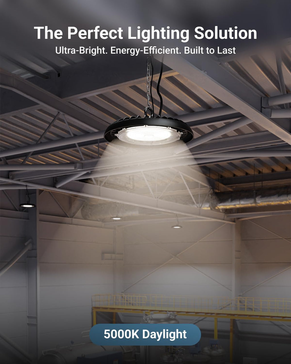 Sunco UFO LED High Bay Light, 200W, 28000 Lumens, 5000K Dimmable Ultra Bright Commercial Shop Lights for Warehouse, Factory, Workshop, Garage & Barn, Ceiling Mount, UL/DLC 2 Pack
