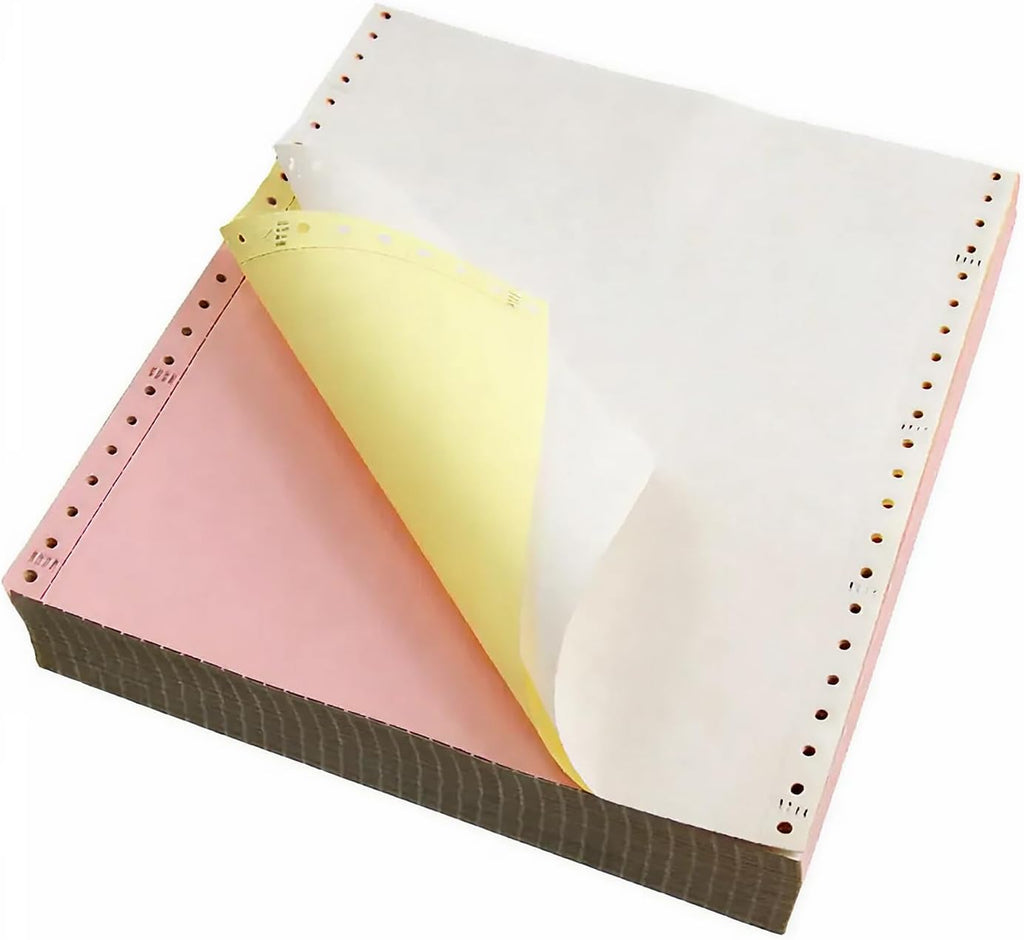 Staples Multi-Part Colored Computer Paper, 9 1/2" x 11", 3-Part, Carbonless, 1100 Sheets