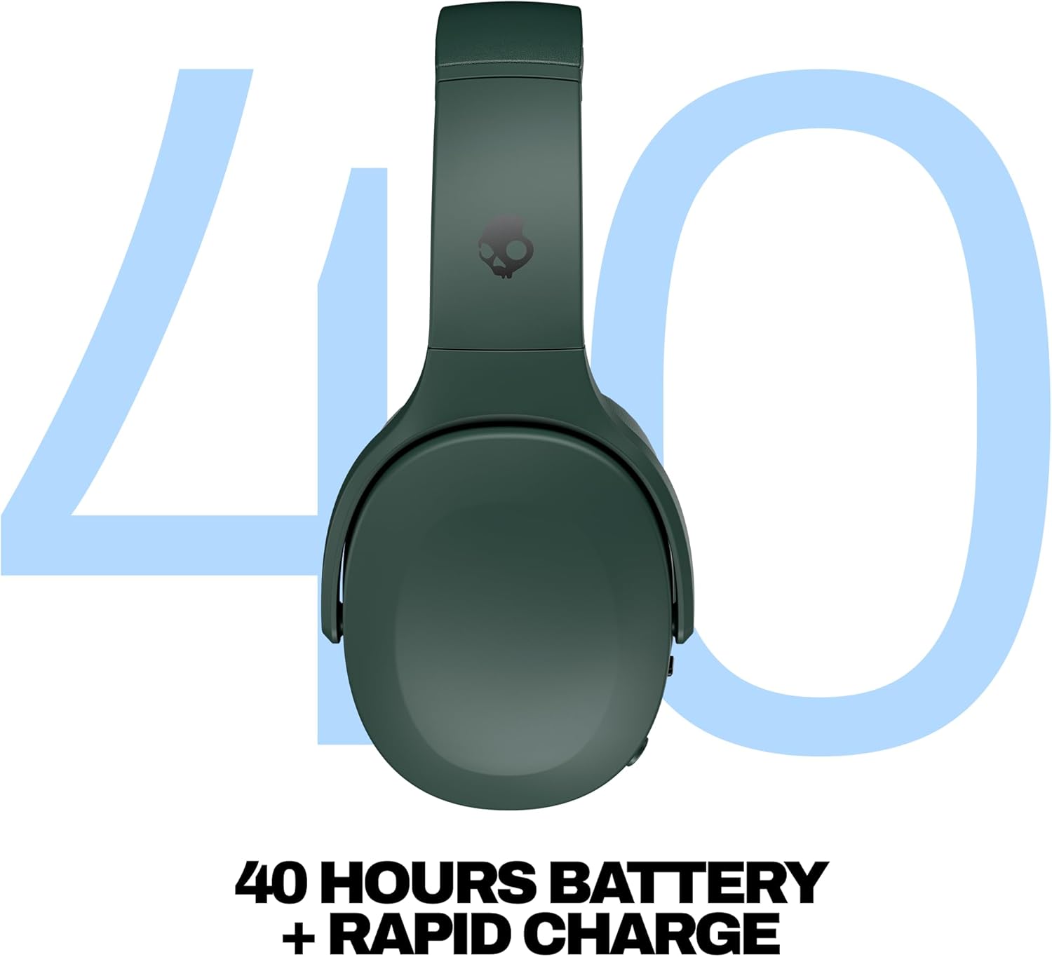 Skullcandy Crusher 540 Active Wireless Bluetooth Headphones with Multi-Sensory Bass, Noise Isolating Over-Ear Fit, Sweat and Water Resistant, 40 Hours Battery, Microphone for iPhone Android - Forest