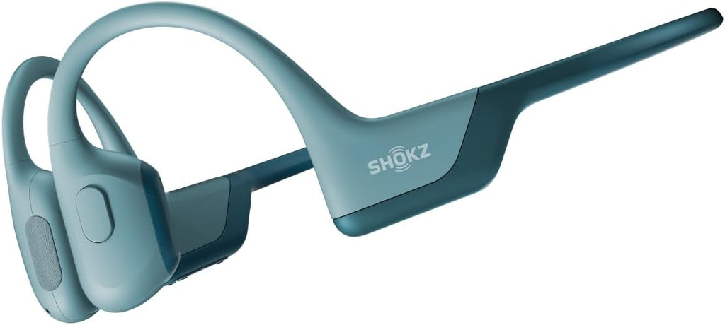 SHOKZ OpenRun Pro-Bone Conduction Headphones, Open-Ear Bluetooth Wireless Sport Headphones for Running and Workout, Sweat Resistant, Long Battery Life, Premium Deep Bass, Mic .with Hair Band, Blue