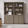 SICOTAS Book Shelf with Doors 71" Tall 6 Tier Bookshelf with Adjustable Shelves Fluted Booshelves & Bookcases Modern Book Case with Large Storage Display Cabinet for Living Room Home Office Bedroom