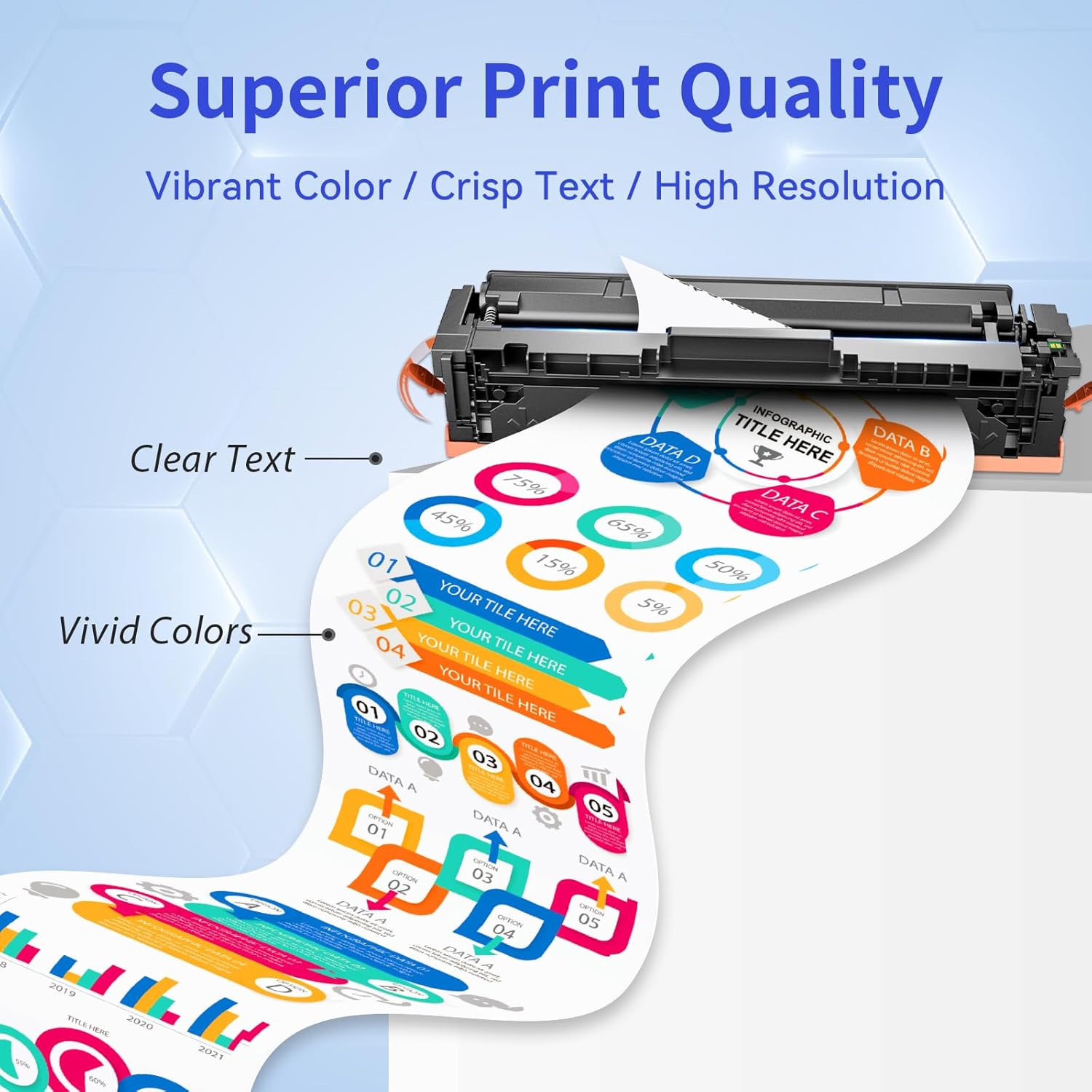 218A Toner Cartridges 4 Pack (with Chip) Compatible Replacement for HP 218A 218X for Color LaserJet Pro 3201dw MFP 3301fdw 3301cdw 3301sdw Printer Ink W2180A W2180X High Yield (BCMY, 4-Pack)