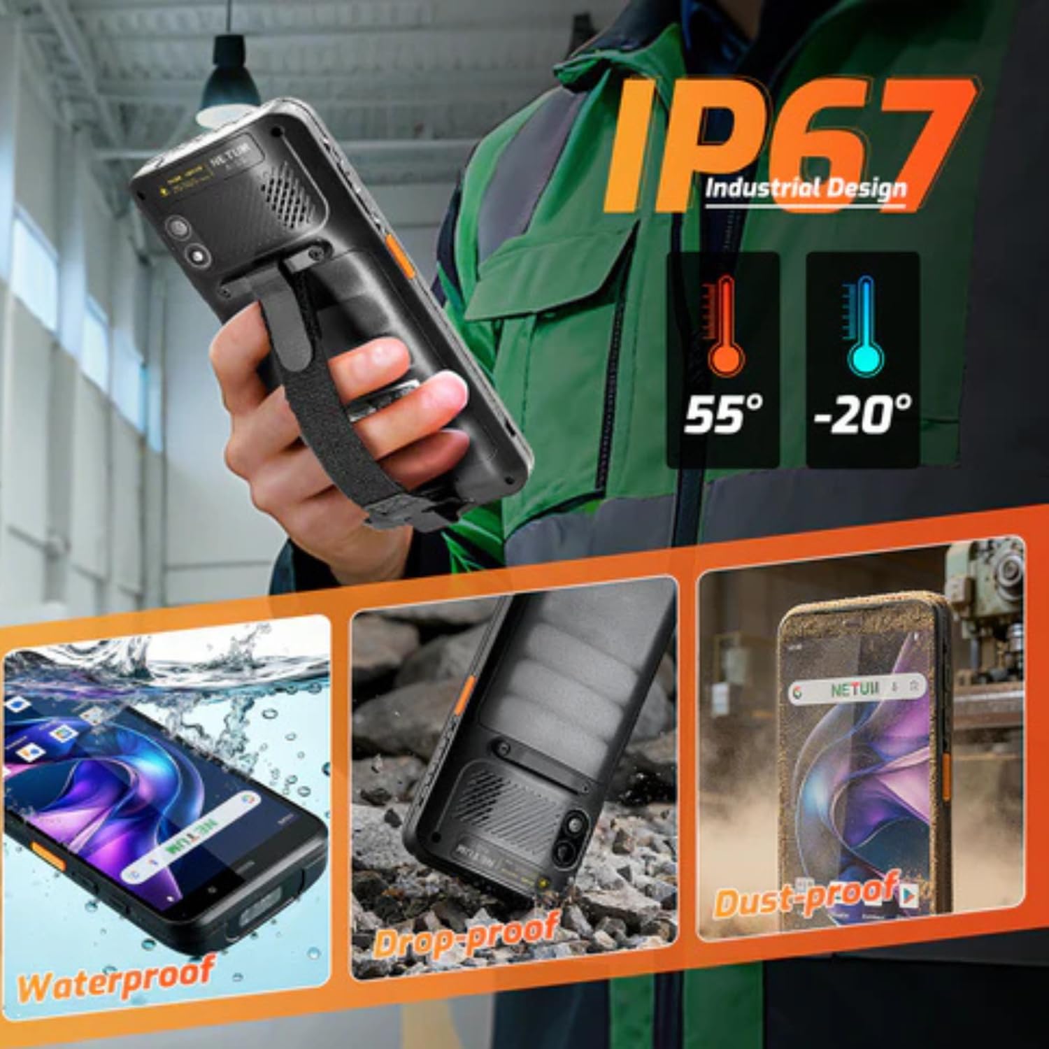 Android 14 Barcode Scanner – Handheld PDA Mobile Computer with HS7 Engine, 1D/2D Scanning, 5.99" HD Touchscreen, Wi-Fi & 4G LTE – Ideal for Warehousing, Logistics & Retail