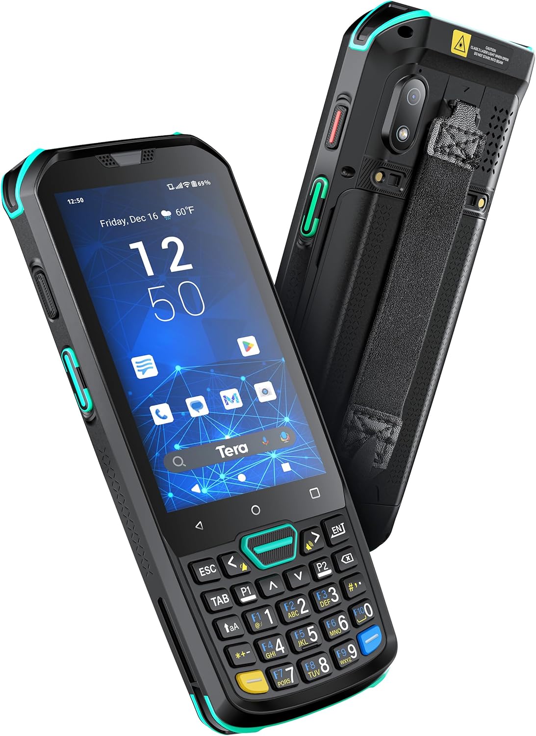 Tera Android 11 Barcode Scanner with 26 Keys HS7 Scan Engine IP67 Rugged 4+64GB 5100 mAh Battery QC 3.0 Fast Charge 4” Touch Screen Mobile Terminal for Warehouse Inventory Scanner P400