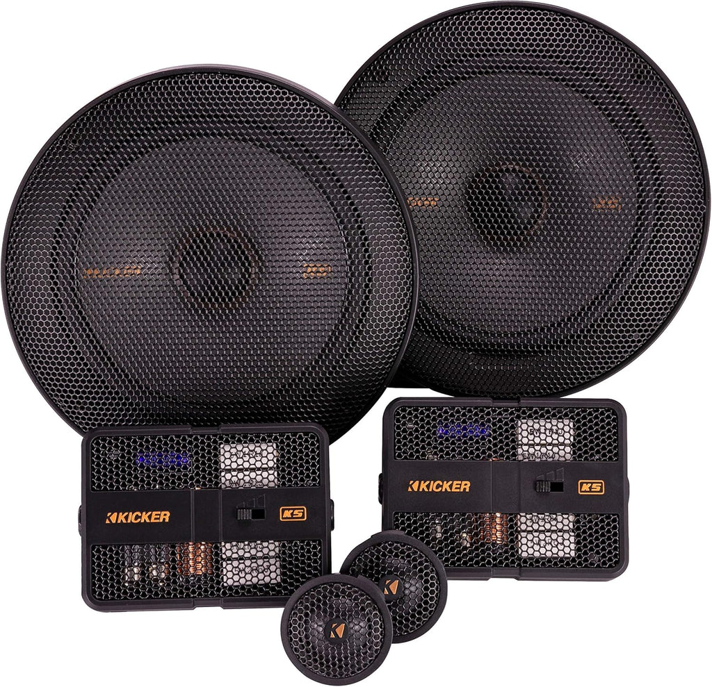 KICKER 51KSS6504 KS-Series 6.5" Component System with 1" tweeters, 4-Ohm, Pair