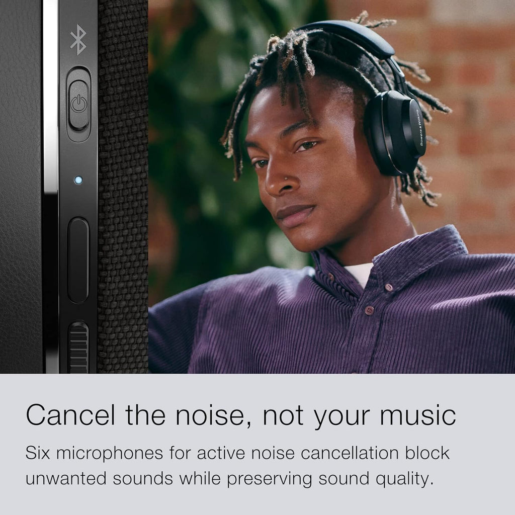 Bowers & Wilkins Px7 S2 Over-Ear Headphones - Advanced Noise Cancellation, Technical Fabrics, 30-Hour Battery Life, 15-Min Quick Charging, Black (Renewed)