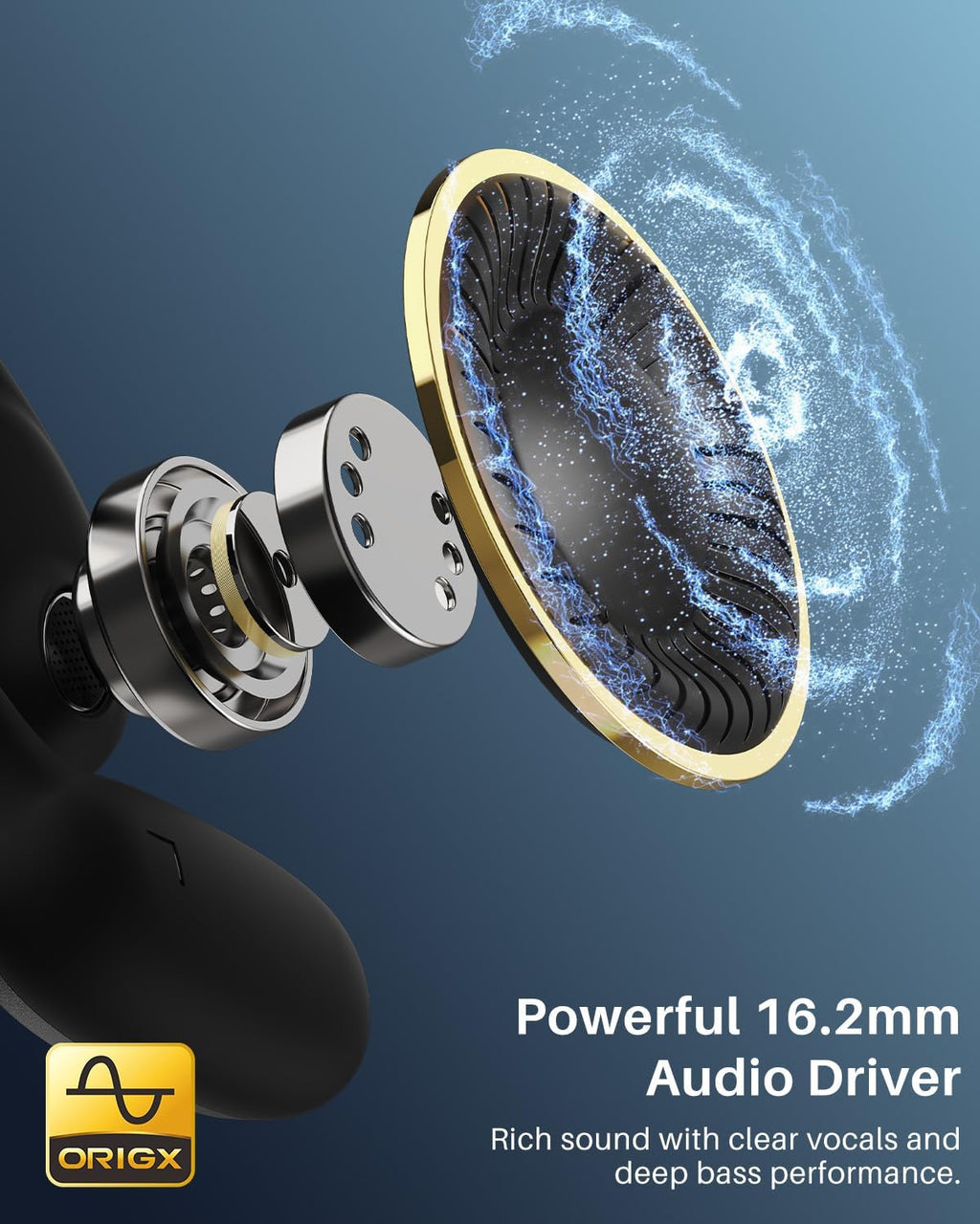 TOZO Real-Time AI Translation Earbuds, 80H Playtime Translator Ear Buds, Digital Display, AI Clear Calls, Comfortable Wear Open Ear Earbuds, AI Bluetooth Headphone for Travel Meeting Learning, Black