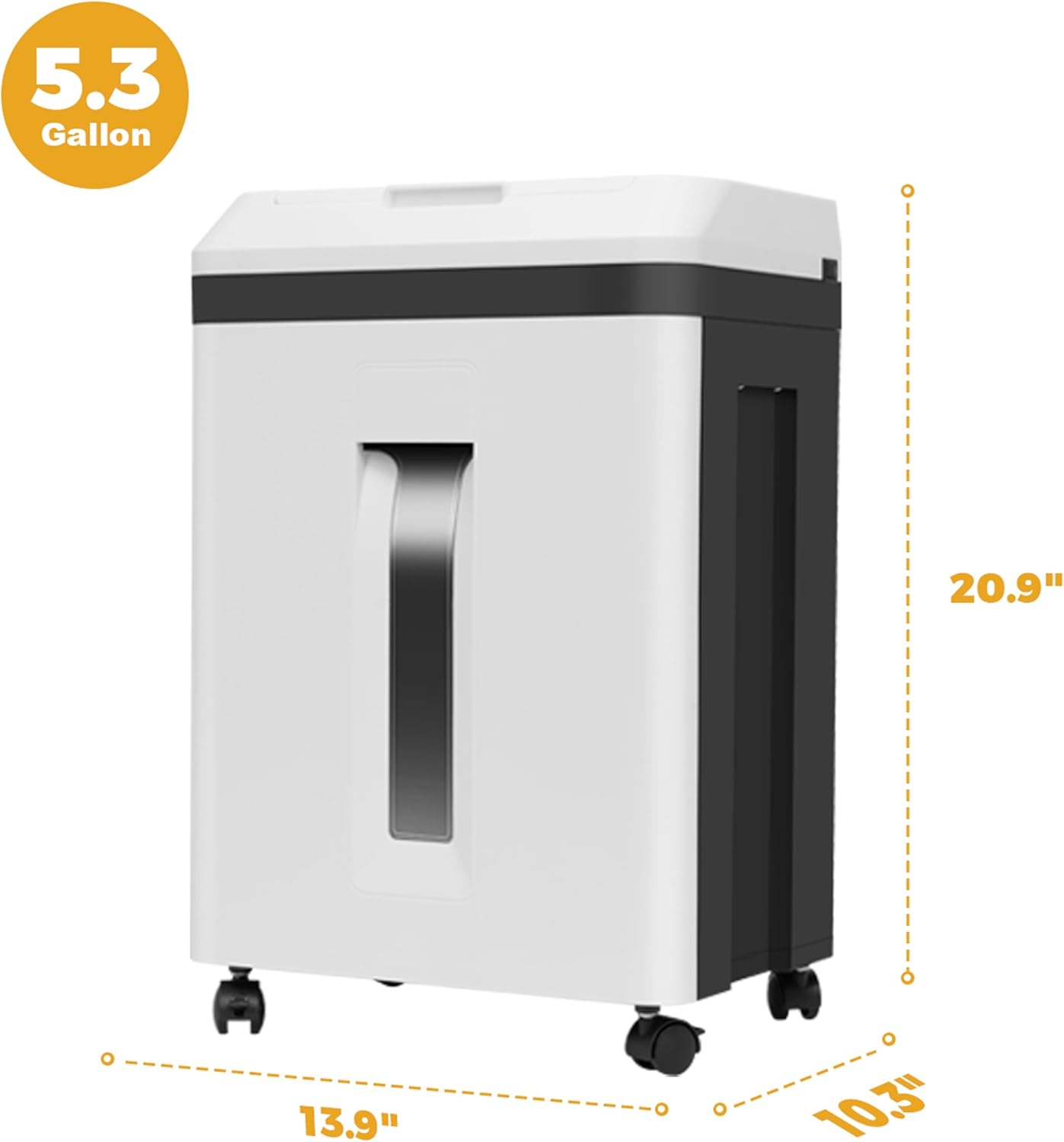 150-Sheet Paper Shredder Heavy Duty, Micro Cut and CDs/Cards, P5 Ultra Security, 60 Min Non Stop Shredder for Home Office, 5.3 Gallon Bin with Wheels,