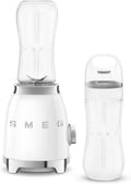 SMEG 50's Retro Style Personal Blender with Backlit Knob and Two BPA 600 ML Free bottles PBF01WHUS