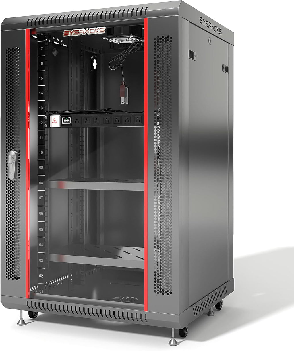 18U Wall Mount Server Rack Cabinet – 19" Network Rack Enclosure, 18" Deep Data Rack Cabinet with Fan, PDU & Shelf for IT Equipment, Switches and Patch Panel