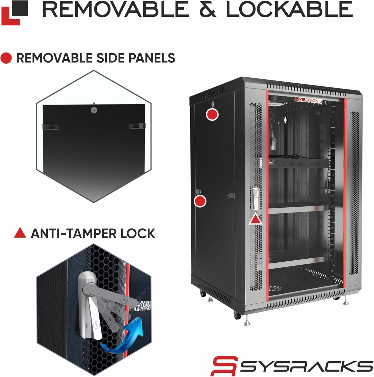 22U Wall Mount Server Rack Cabinet – 19" Network Rack Enclosure, 24" Deep Data Rack Cabinet with Fan, PDU & Shelf for IT Equipment, Switches and Patch Panel