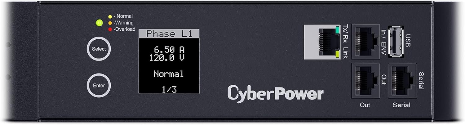 CyberPower PDU41001 Switched PDU, 100-120V/15A (Derated to 12A), 8 Outlets, 1U Rackmount