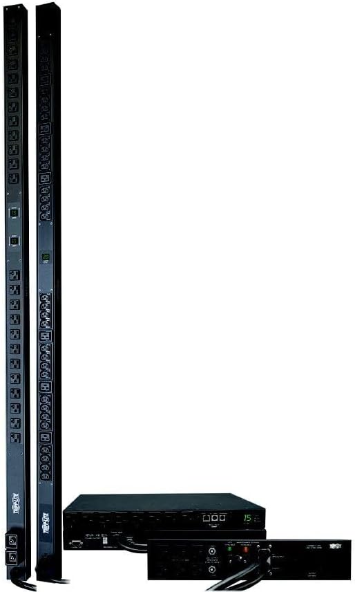Eaton Tripp Lite PDUMV30HV Metered PDU 30A 208/240V, 30 Outlets (24 C13/6 C19), NEMA L6-30P 10ft Cord, Vertical 0U Rackmount, Current Meter, ACE 3 Year Warranty Included
