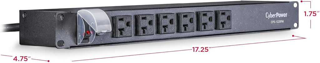CyberPower CPS1220RM Basic PDU, 100-125V/20A, 12 Outlets, 15ft Power Cord, 1U Rackmount