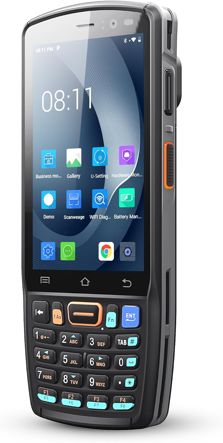 Android Barcode Scanner, Inventory Software with Barcode Scanner PDA with Scan Engine, 4 inch Screen, Handheld, Wi-Fi, 4G LTE