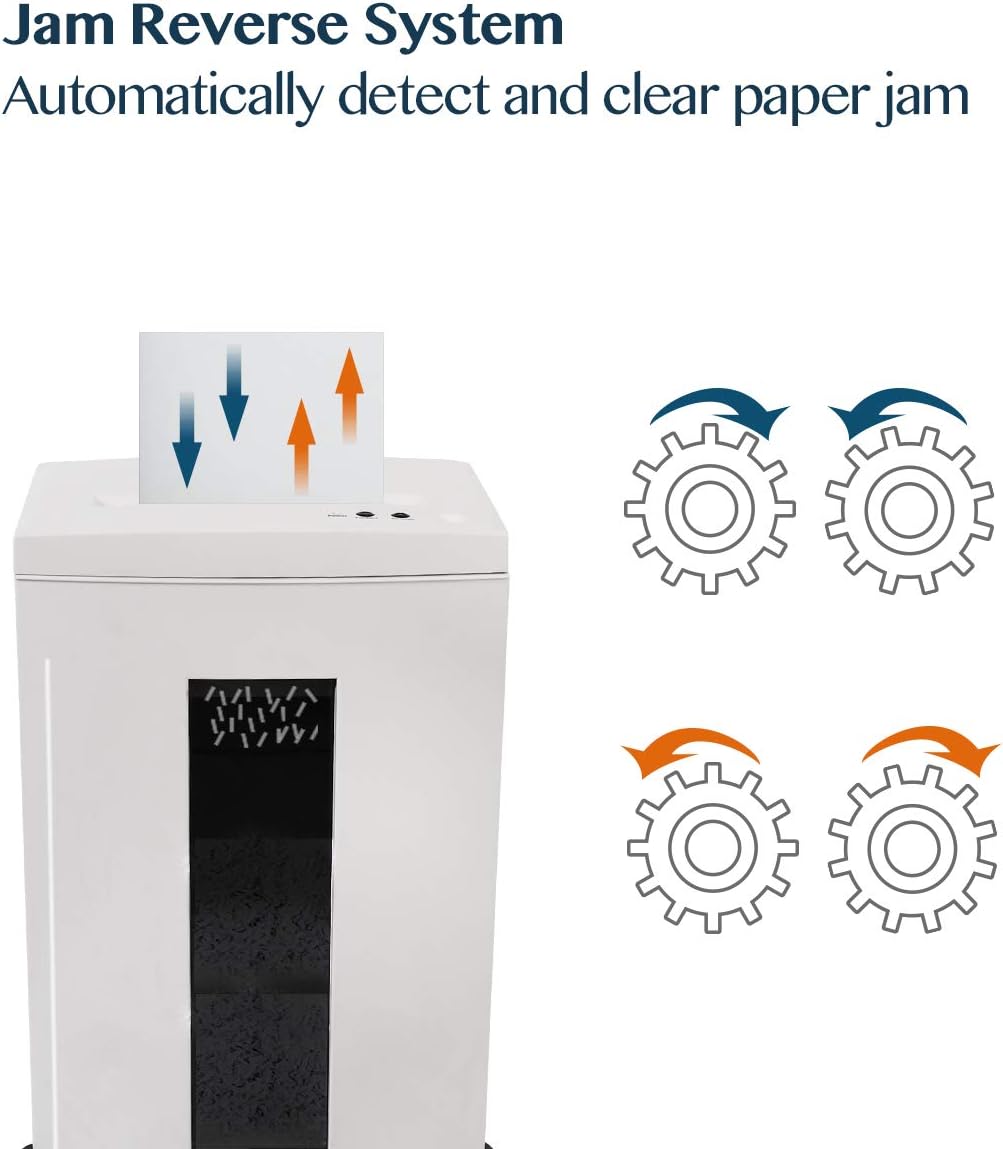 WOLVERINE 10-Sheet Super Micro Cut High Security Level P-5 Heavy Duty Paper/CD/Card Ultra Quiet Shredder for Home Office by 60 Mins Running Time and 6 Gallons Pullout Waste Bin SD9112(White ETL)
