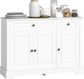 HOMCOM Sideboard Buffet Cabinet, Modern Buffet Cabinet with Storage and 2 Drawers, Coffee Bar Station with Adjustable Shelves for Kitchen, Entryway, White