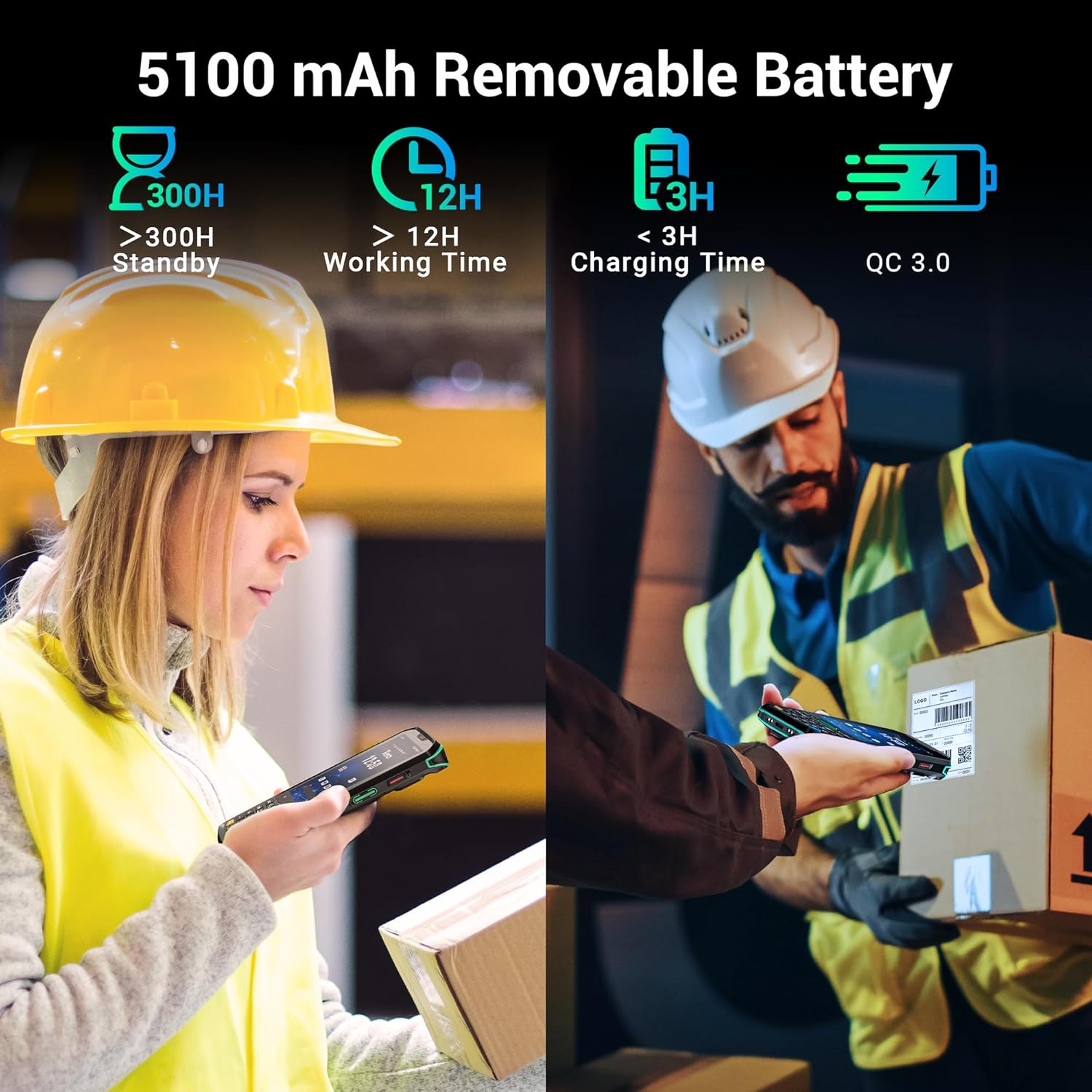 Tera Android 11 Barcode Scanner with 26 Keys HS7 Scan Engine IP67 Rugged 4+64GB 5100 mAh Battery QC 3.0 Fast Charge 4” Touch Screen Mobile Terminal for Warehouse Inventory Scanner P400