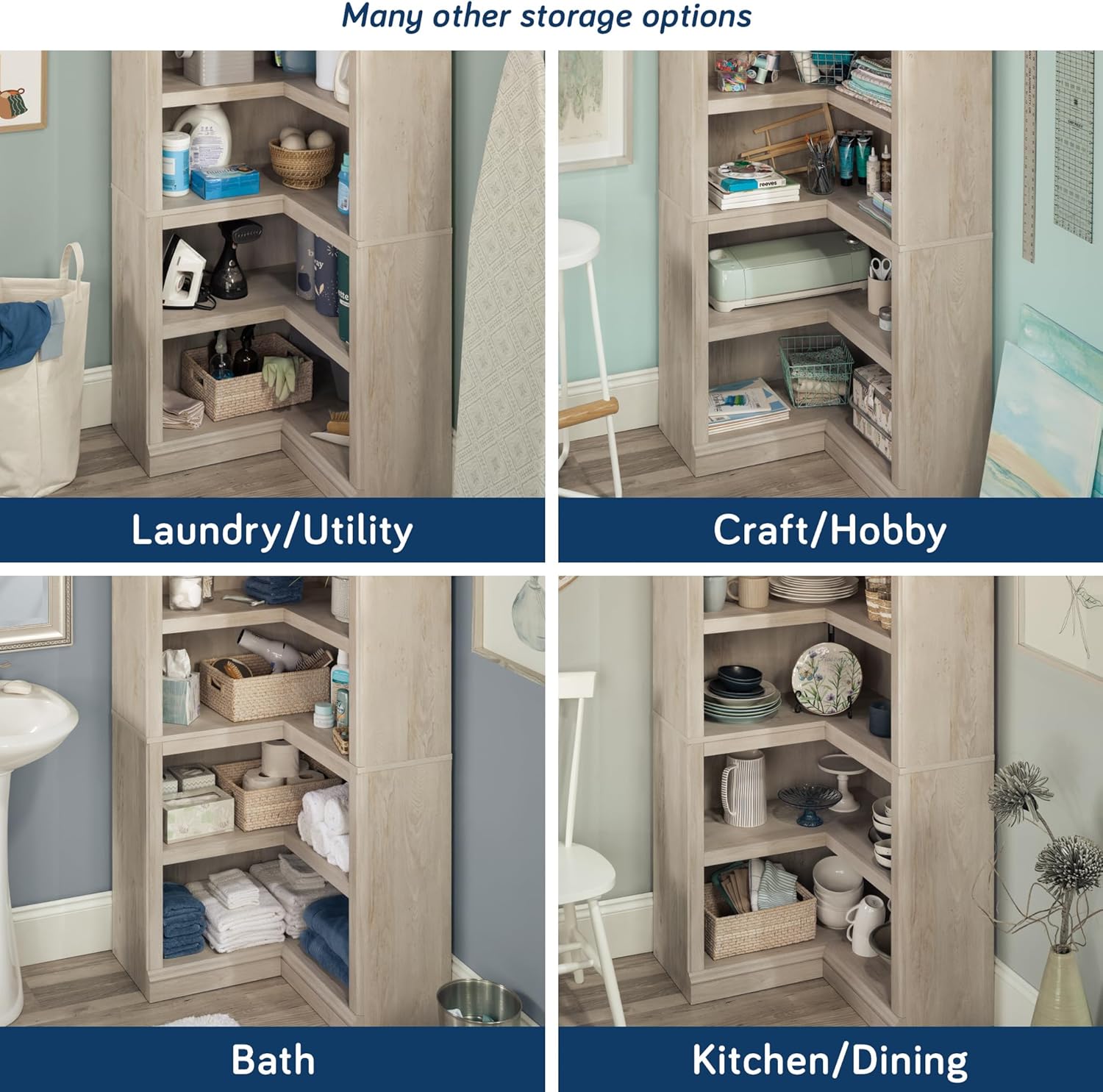 Sauder Miscellaneous Storage Bookcase, in a Chalked Chestnut Finish