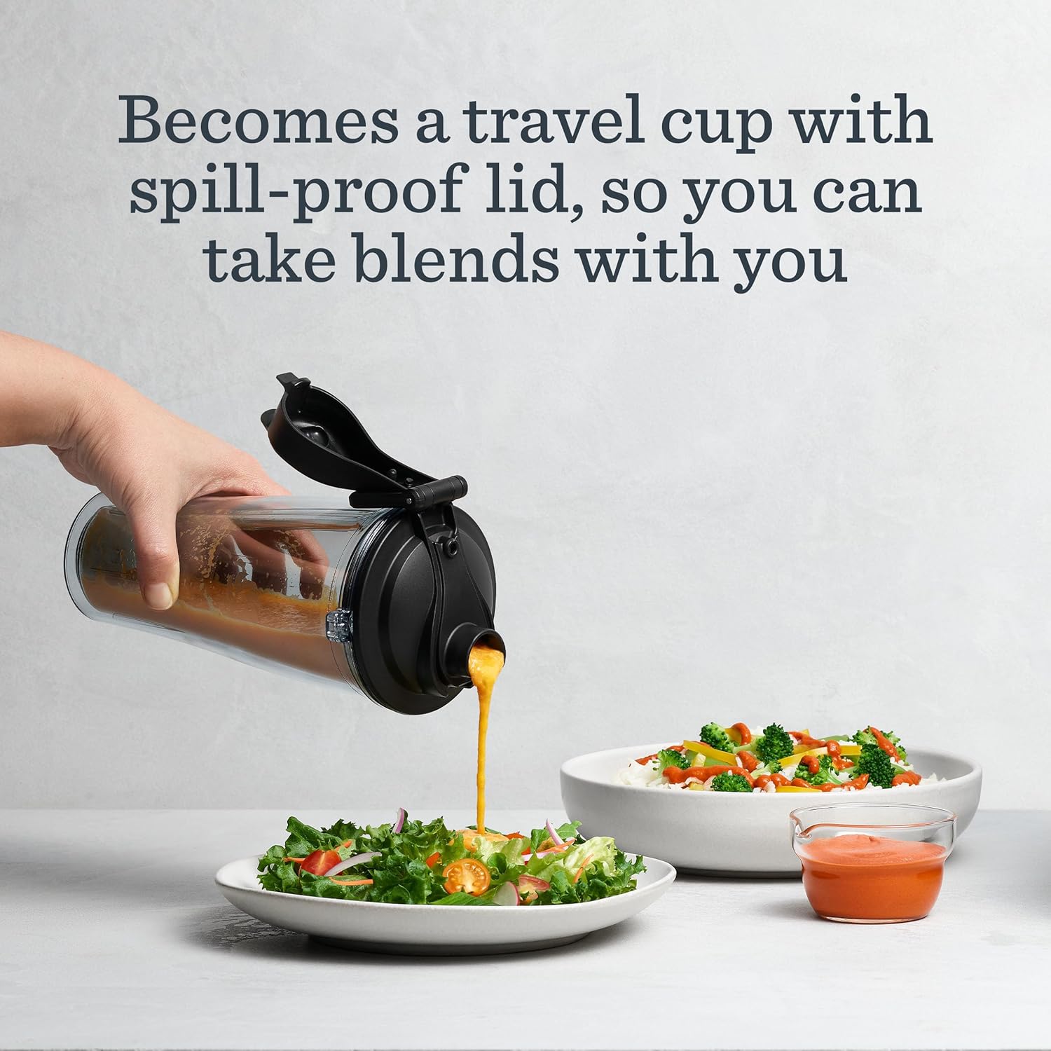 Vitamix Personal Cup Adapter, BPA-Free, Dishwasher-Safe, Two 20-Ounce Blender Cups, Two Lids, and One Blender Adapter with Stainless-Steel Blades, Not Compatible with Ascent or Venturist Series