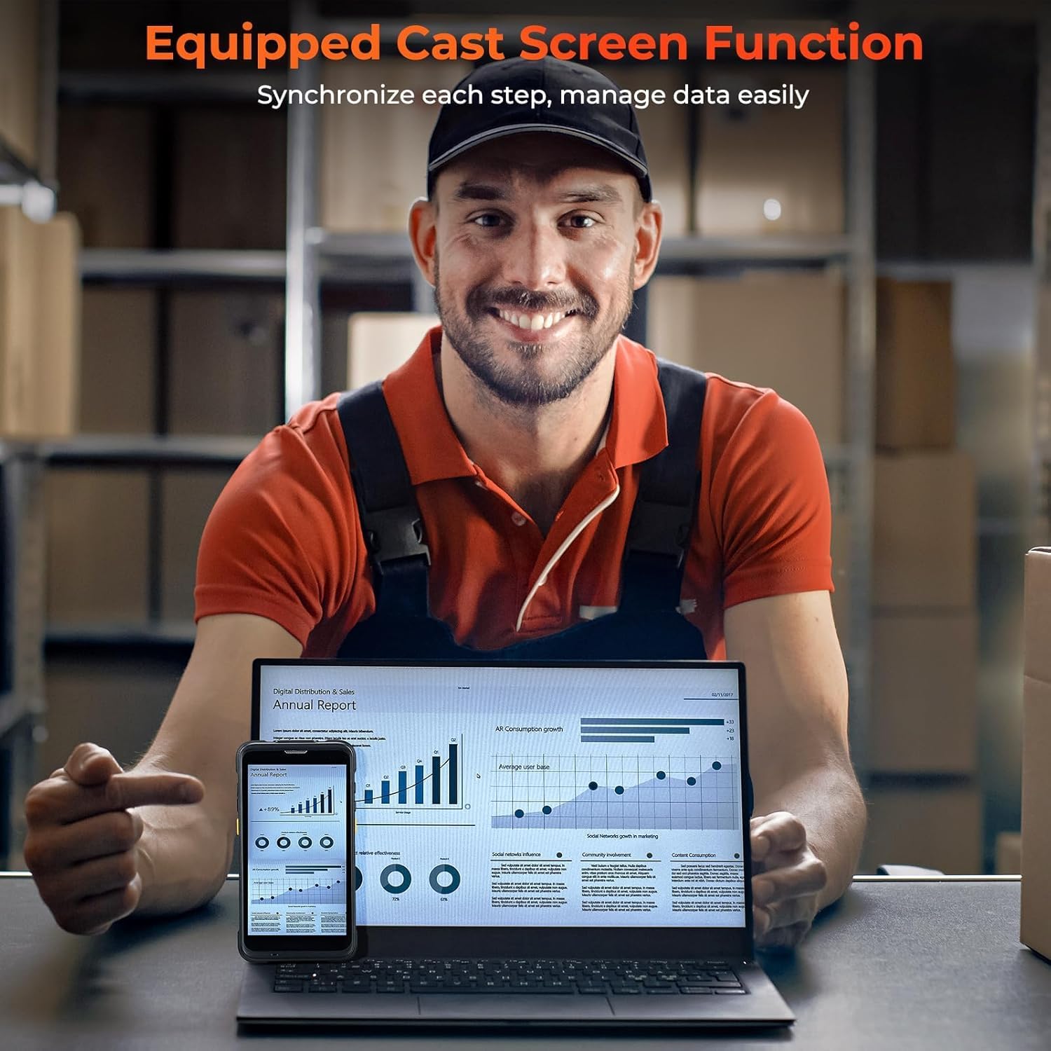 MUNBYN Upgraded Android 13 Bar Code Scanner with 5.5" Screen, Handheld Mobile Computer Wi-Fi 6, 4G LTE Wireless NFC Rugged PDA, Equip 1D/2D QR Zebra SE4710 Scanner Engine, WMS Inventory Scanner