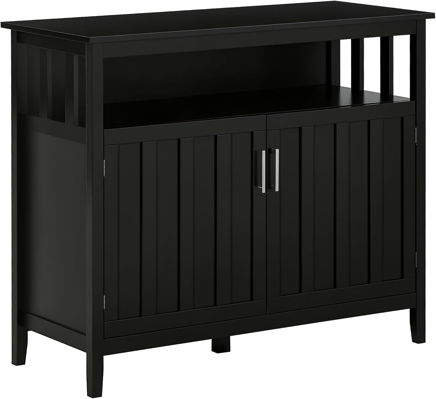 HOMCOM Sideboard Buffet Cabinet, Coffee Bar Cabinet with 2 Doors and Adjustable Shelves, Console Table for Kitchen Entryway Living Room, Black
