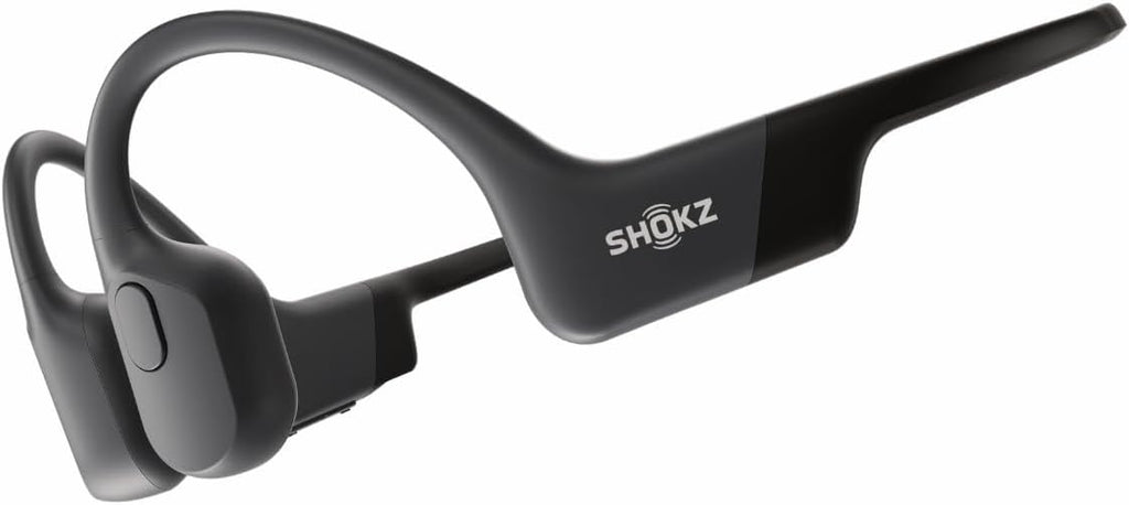SHOKZ OpenRun Bone Conduction Open-Ear Bluetooth Sport Headphones, Running Workout Bundle with Waterproof Carrying Case & Sweat Headband, IP67 Sweat Resistant, 8H Playtime, Mic, Black