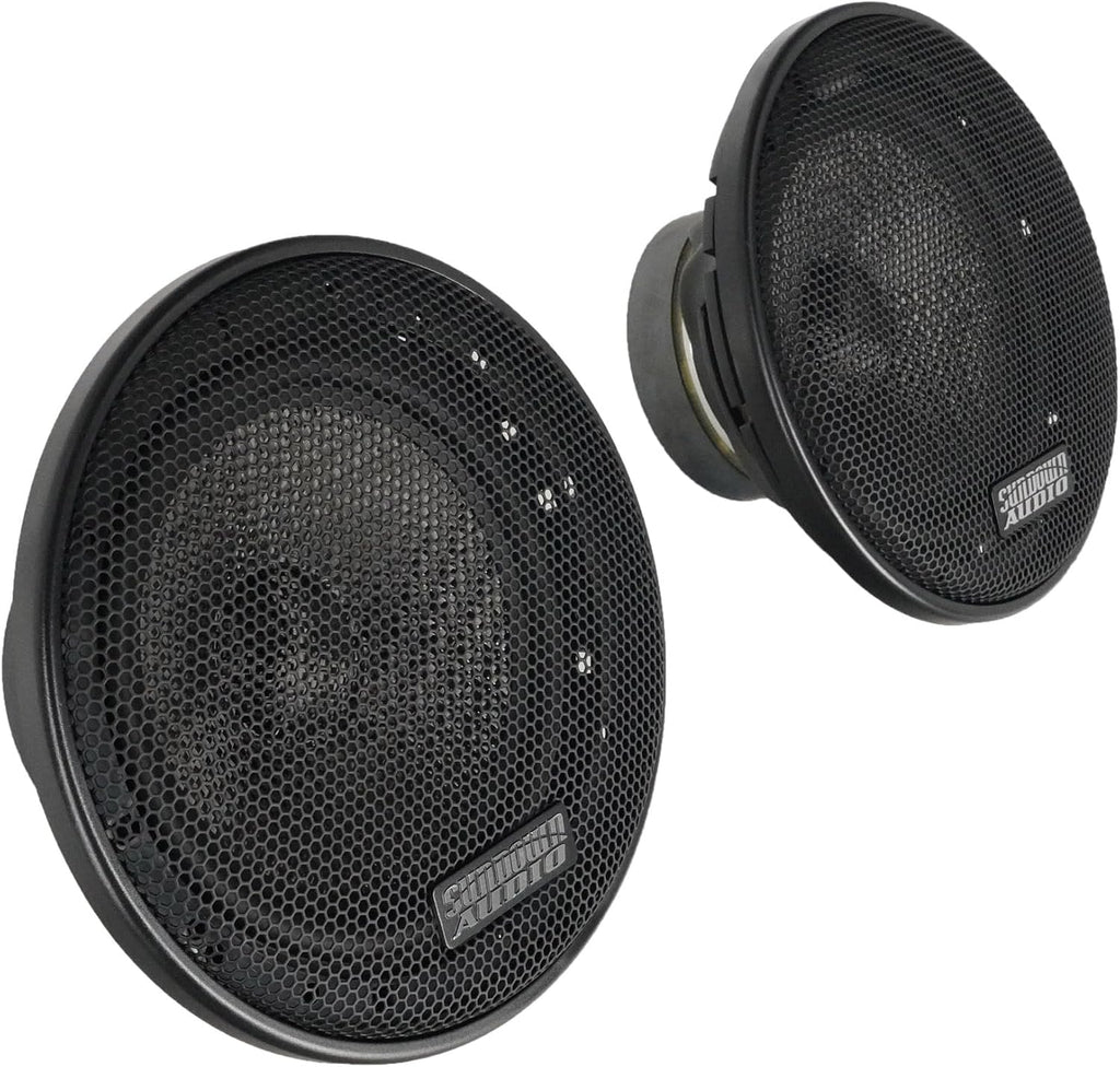 Sundown Audio SA-6.5CS v.3 6.5 in 125-Watt Car Audio Component Speakers, Silk Dome Tweeters, Carbon Fiber Cones, Adjustable Crossovers, for Vehicle Sound Systems, 4-Piece
