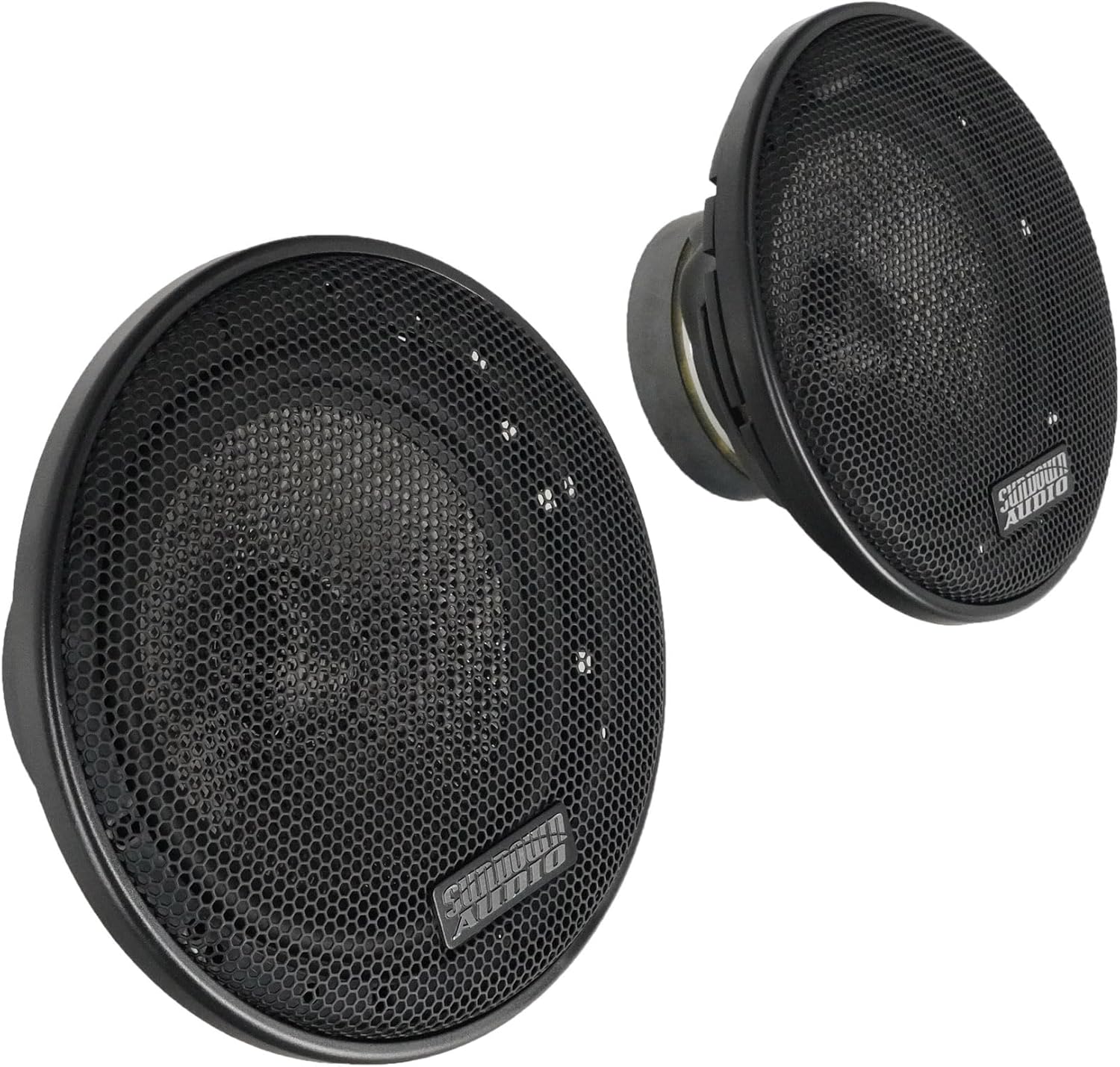 Sundown Audio SA-6.5CS v.3 6.5 in 125-Watt Car Audio Component Speakers, Silk Dome Tweeters, Carbon Fiber Cones, Adjustable Crossovers, for Vehicle Sound Systems, 4-Piece