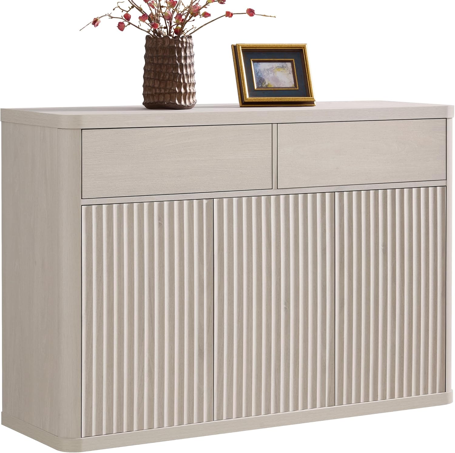 SICOTAS Buffet Cabinet with Storage - Storage Cabinet Sideboard with Doors & Shelves Accent Credenza Buffet Table with 2 Drawer Buffets & Sideboards for Living Room Dining Room Kitchen Entryway