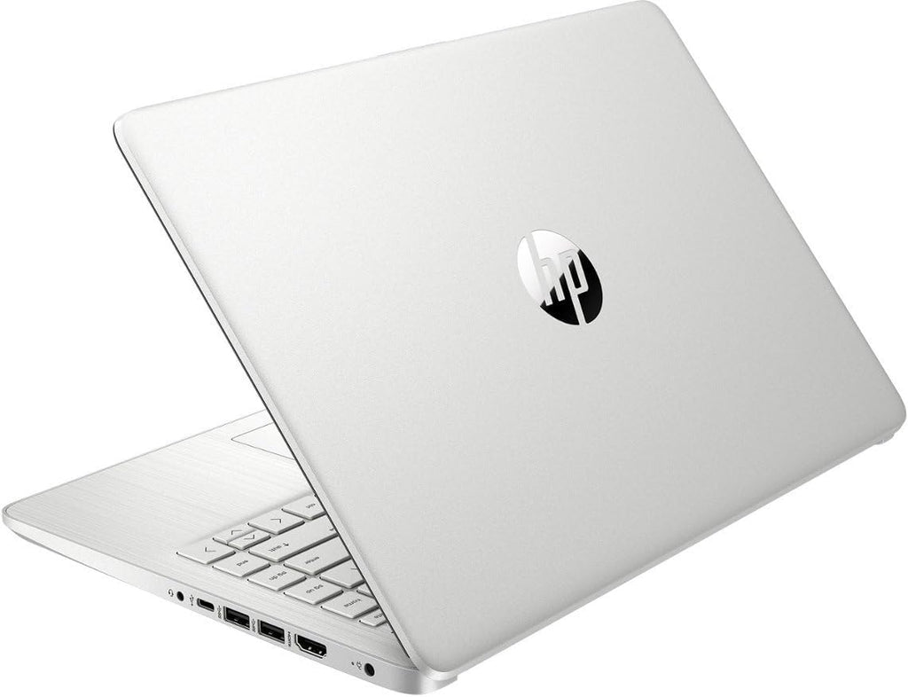 HP 14-dq0760dx 14 Inch HD Laptop Intel Celeron N4120 4GB DDR4 RAM 128GB eMMC Intel UHD Graphics Windows 11 Home in S Mode USB Type-C HDMI Ports, Natural Silver 9R334UA (Renewed)