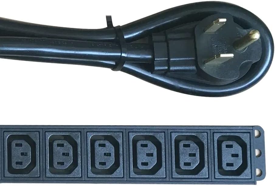 L6-50P 50 Ampere Rack Mounted PDU Power Socket with 8-Position C13 Socket Output Circuit Breaker Protection, Aluminum Alloy Shell 6-Foot 8AWG Cable (C13-08-S)