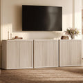 SICOTAS Buffet Cabinet with Storage 103.8" Sideboard Accent Modern Credenza with Doors & Shelves Fluted Tall Media Console Mid Century Coffee Bar Table for Living Room Kitchen Dining Room Hallway