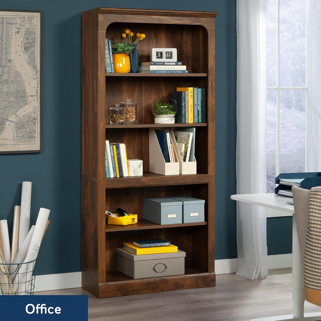 Sauder Select 5-Shelf Bookcase, in a Grand Walnut Finish