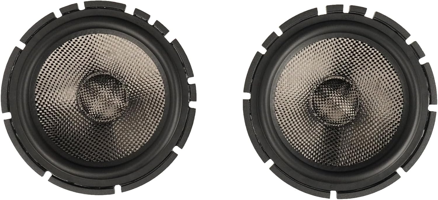 Sundown Audio SA-6.5CS v.3 6.5 in 125-Watt Car Audio Component Speakers, Silk Dome Tweeters, Carbon Fiber Cones, Adjustable Crossovers, for Vehicle Sound Systems, 4-Piece