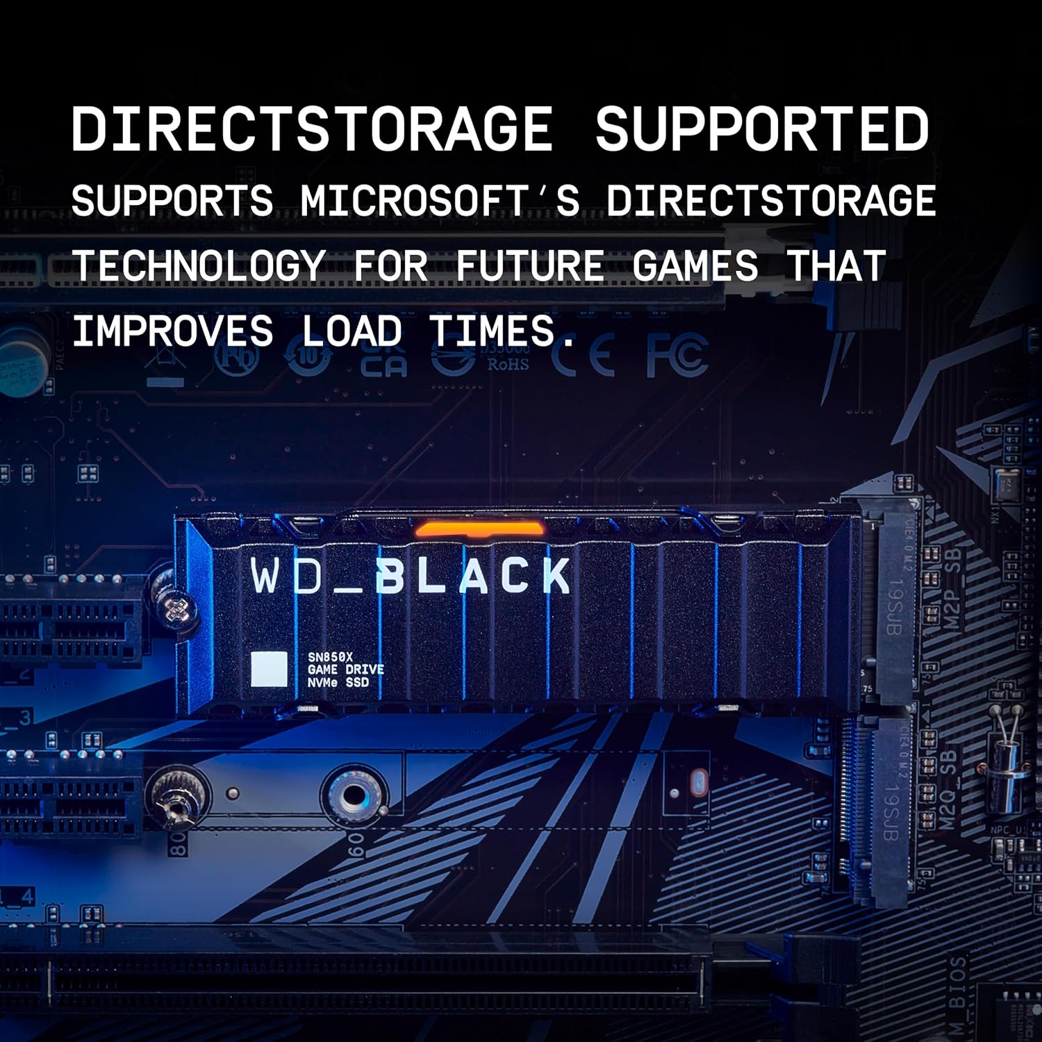 WD_BLACK SN850X 1TB NVMe SSD with Heatsink - M.2 2280, Up to 7,300 MB/s Read speeds, Up to 6,300 MB/s write speeds, Gaming Expansion, High Performance Internal Solid State Drive - WDS100T2XHE