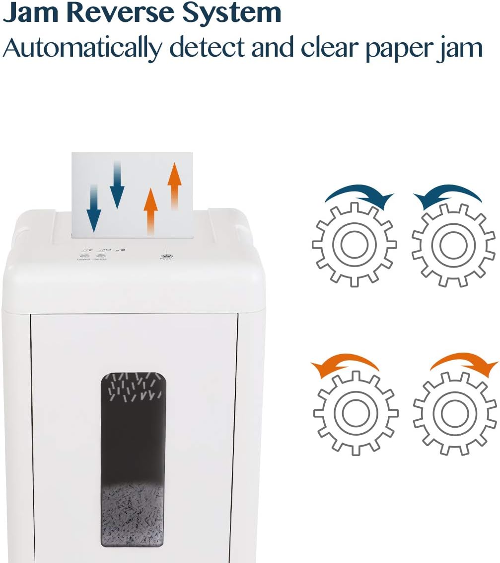 WOLVERINE 15-Sheet Super Micro Cut High Security Level P-5 Heavy Duty Paper/CD/Card Shredder for Home Office, Ultra Quiet by Manganese-Steel Cutter and 8 Gallons Pullout Waste Bin SD9520 (White ETL)
