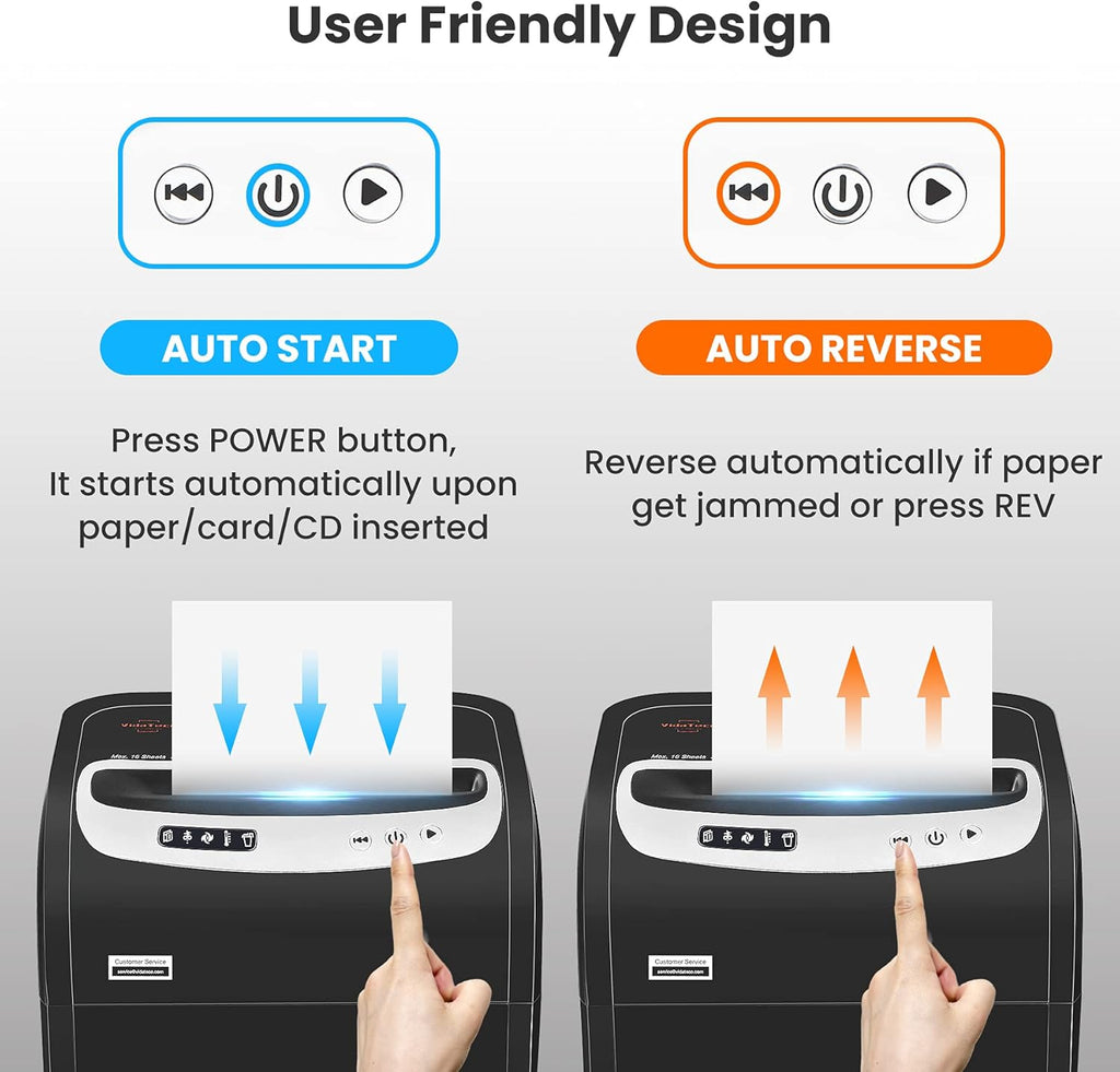 VidaTeco 18-Sheet Paper Shredder for Home Office Heavy Duty with 60 Mins Running Micro Cut, US Patented Cutter, Shred CD/Card with 7.9 Gal Extra Large Bin, AUTO Jam Proof(ETL)