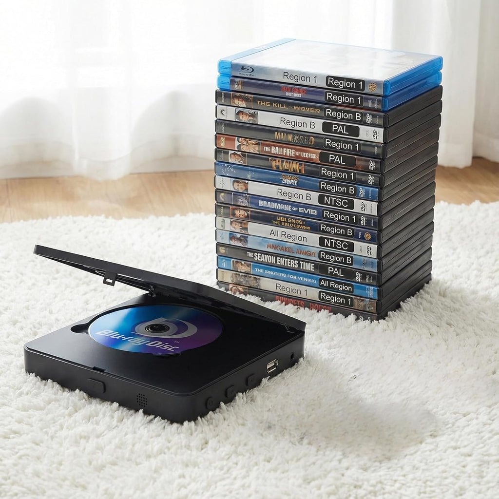 Blu Ray DVD Player for Smart & Old TVs, 1080P Home Theater Player with HDMI & AV Output, Supports 128GB USB Playback, Dolby DTS Audio, Plays A1 Blu-ray Discs, DVDs & CDs