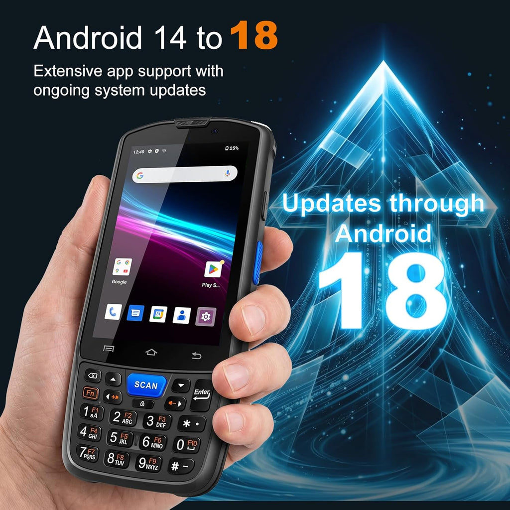 FARSET F7 Android 14 Barcode Scanner PDA, 4GB RAM 64GB ROM, HW-N6603 1D/2D/QR Scan Engine, NFC, 5000mAh Removable Battery, IP67 Rugged for Warehouse & Logistics, 2026
